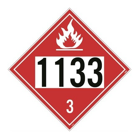 Four Digit Placard 1133 Class 3